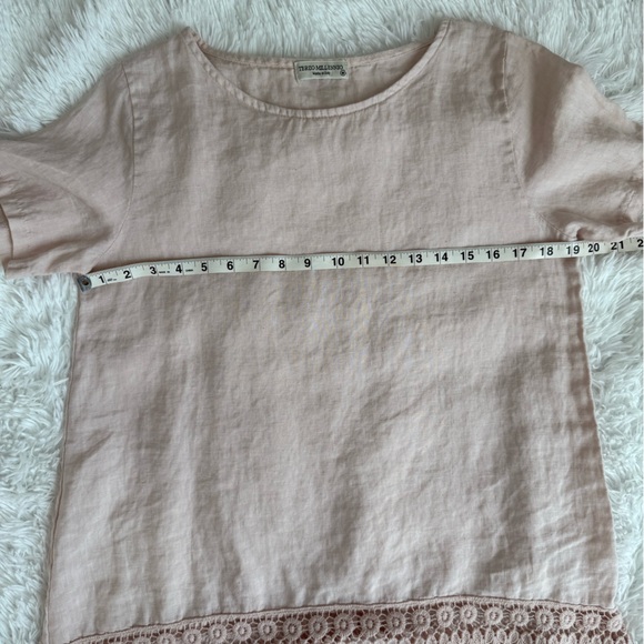 Terzo Millennio Linen Lace Trim Blouse - Picture 5 of 8